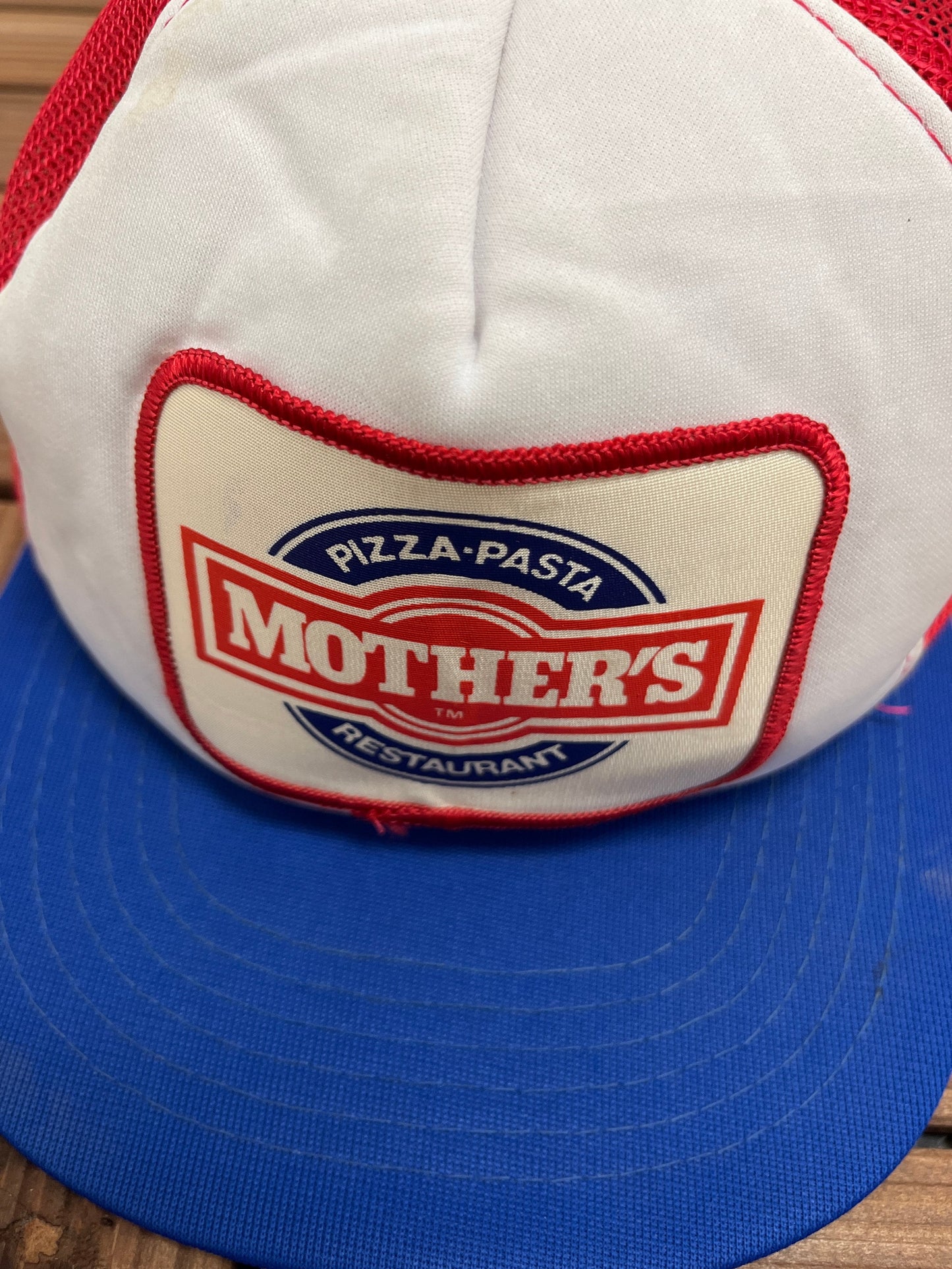 Mother's Restaurant Pizza & Pasta Graphic Hat | Adjustable With Snap Back | Vintage 1990s Promotional Trucker Cap |