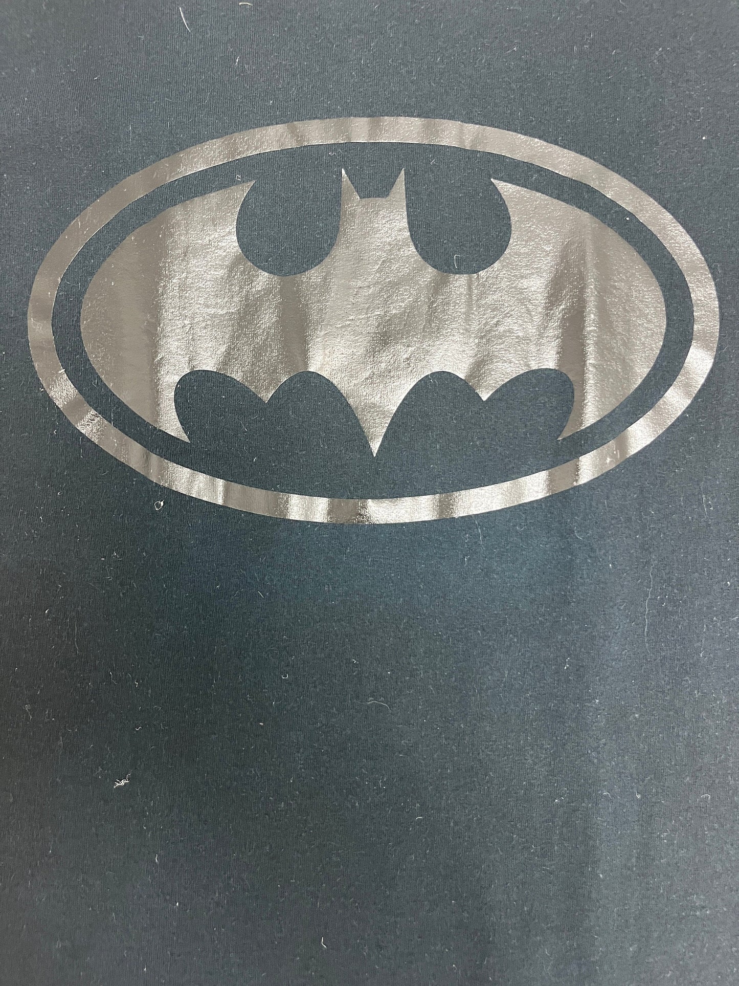 Batman Matte Black Graphic Tee | Size Medium | Vintage 2000s Superhero Promotional Black T-Shirt |