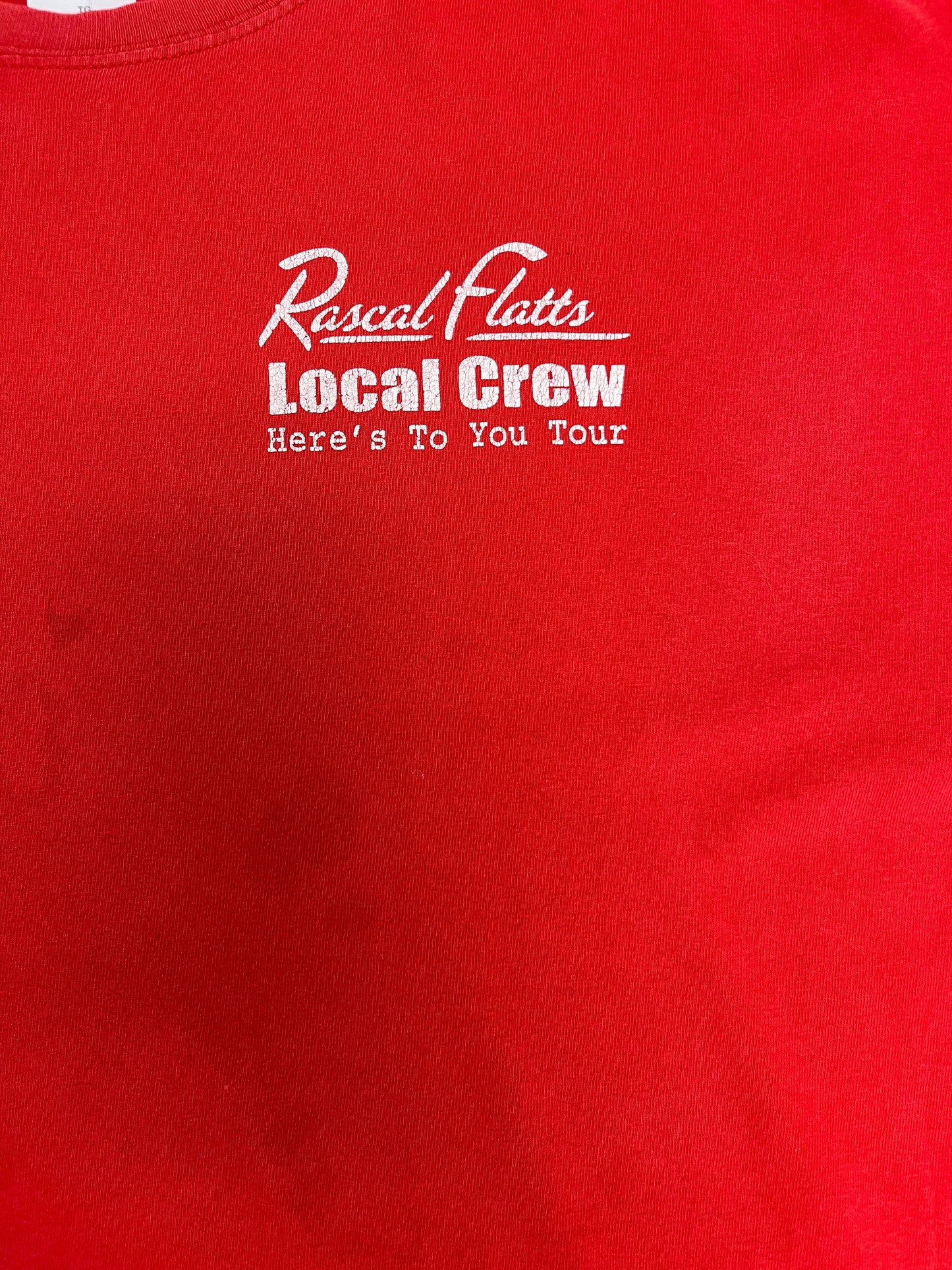 Rascal Flatts Here's To You Tour Graphic Tee | Size X-Large | Vintage 2000s Promotional Country Music Red T-Shirt | Free Shipping to USA |