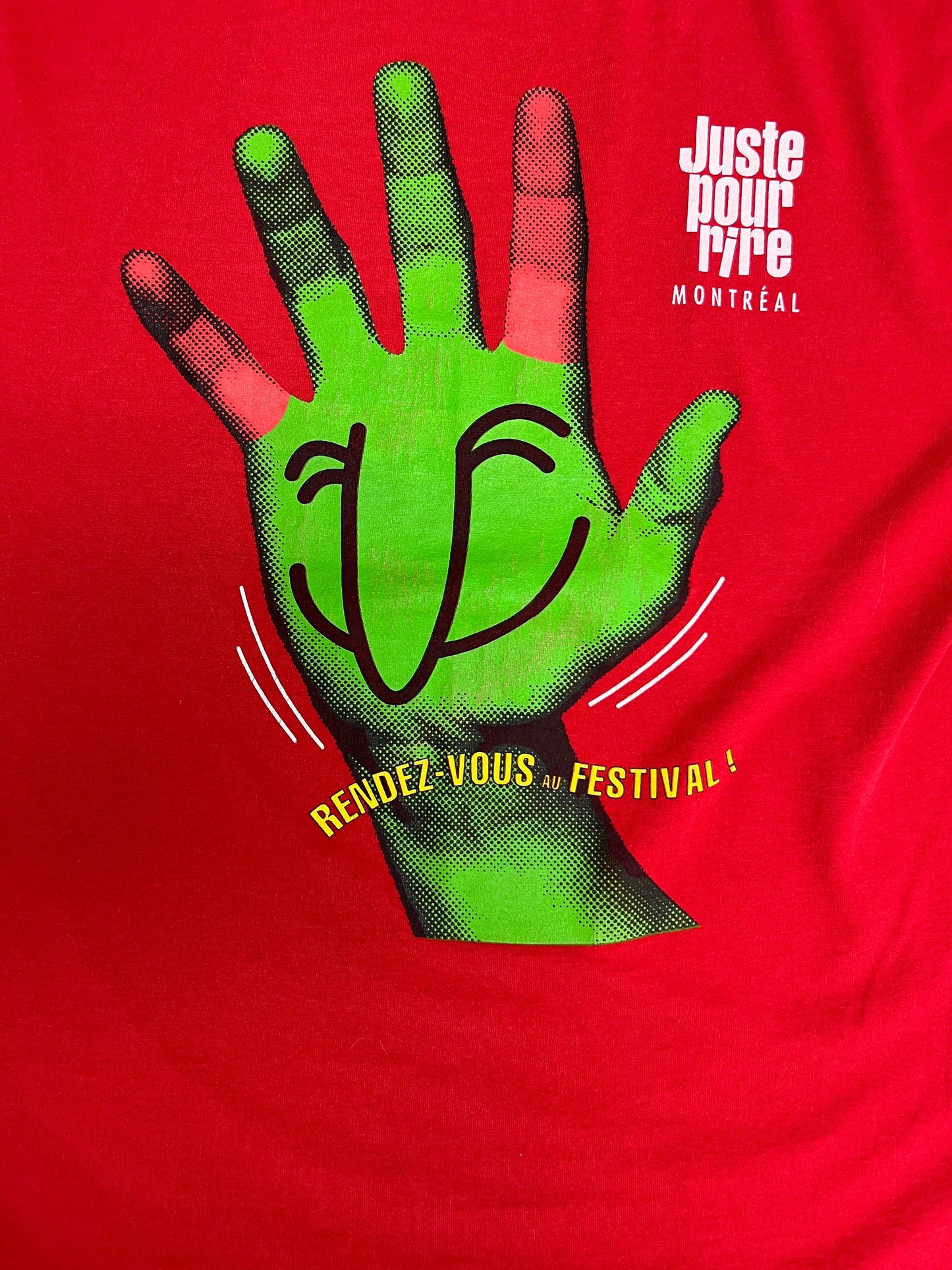 Juste Pour Rire Montreal Graphic Tee | Size X-Large | Vintage 1990s Promotional Single Stitch Red T-Shirt |