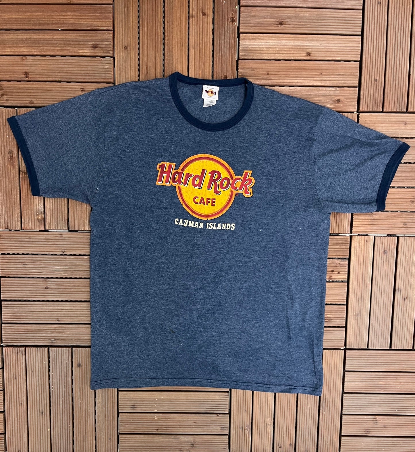 Hard Rock Cafe Cayman Islands Graphic Tee | Size XX-Large | Vintage 1990s Promotional Collectors Blue T-Shirt | Free Shipping to USA |