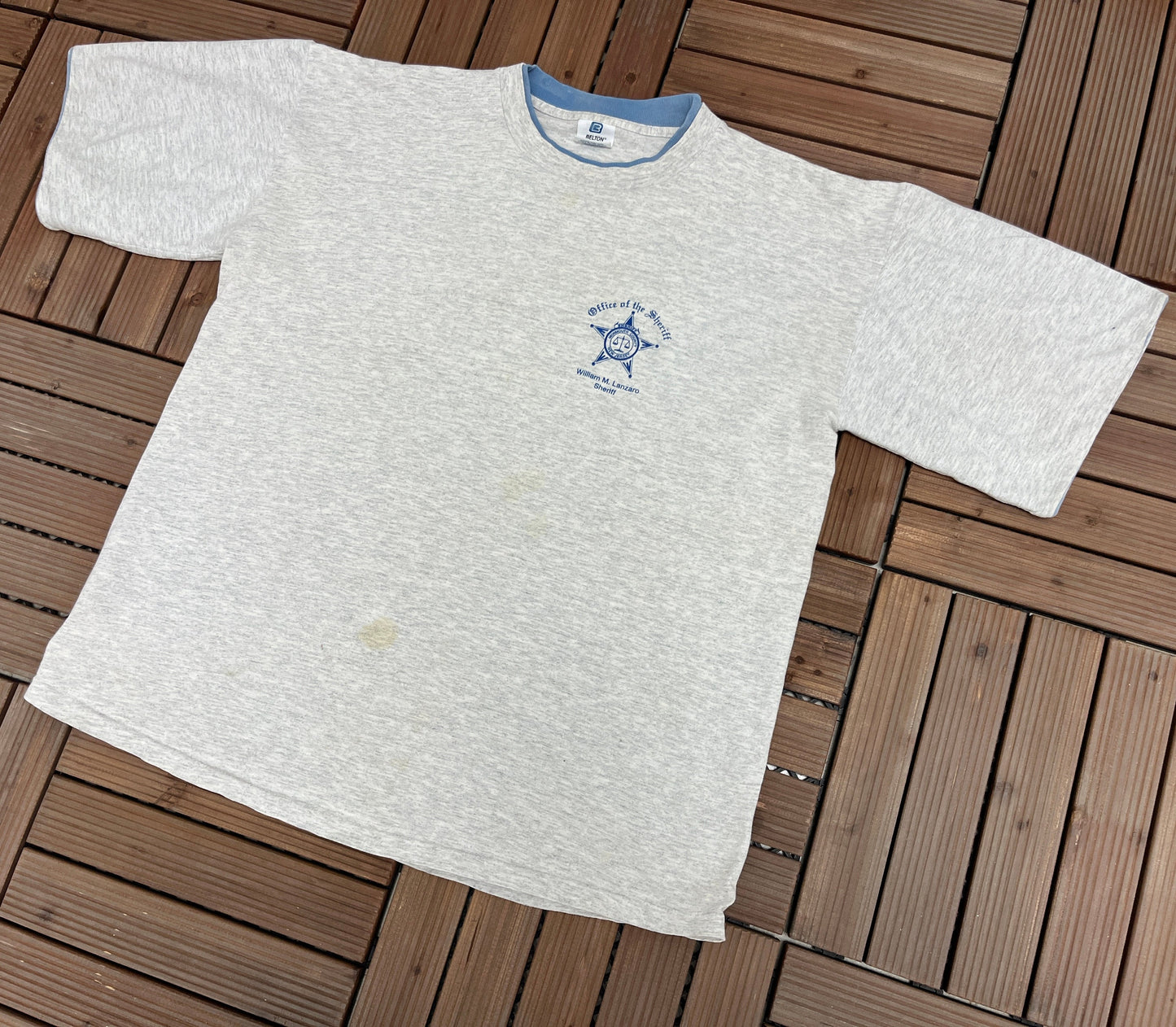 Sheriff's Bed-n-Breakfast Graphic Tee | Size X-Large | Vintage 1990s Single Stitch Funny Grey T-Shirt | Made in USA | Free Shipping to USA |