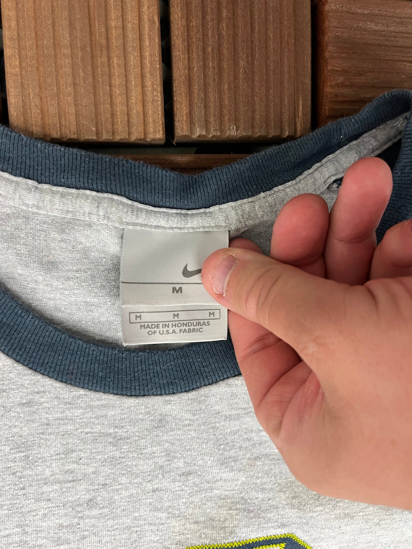 Nike Spell Out Graphic Tee | Size Medium | Vintage 2000s Silver Tag Nike Tag Blue & Grey T-Shirt | Free Shipping to USA |