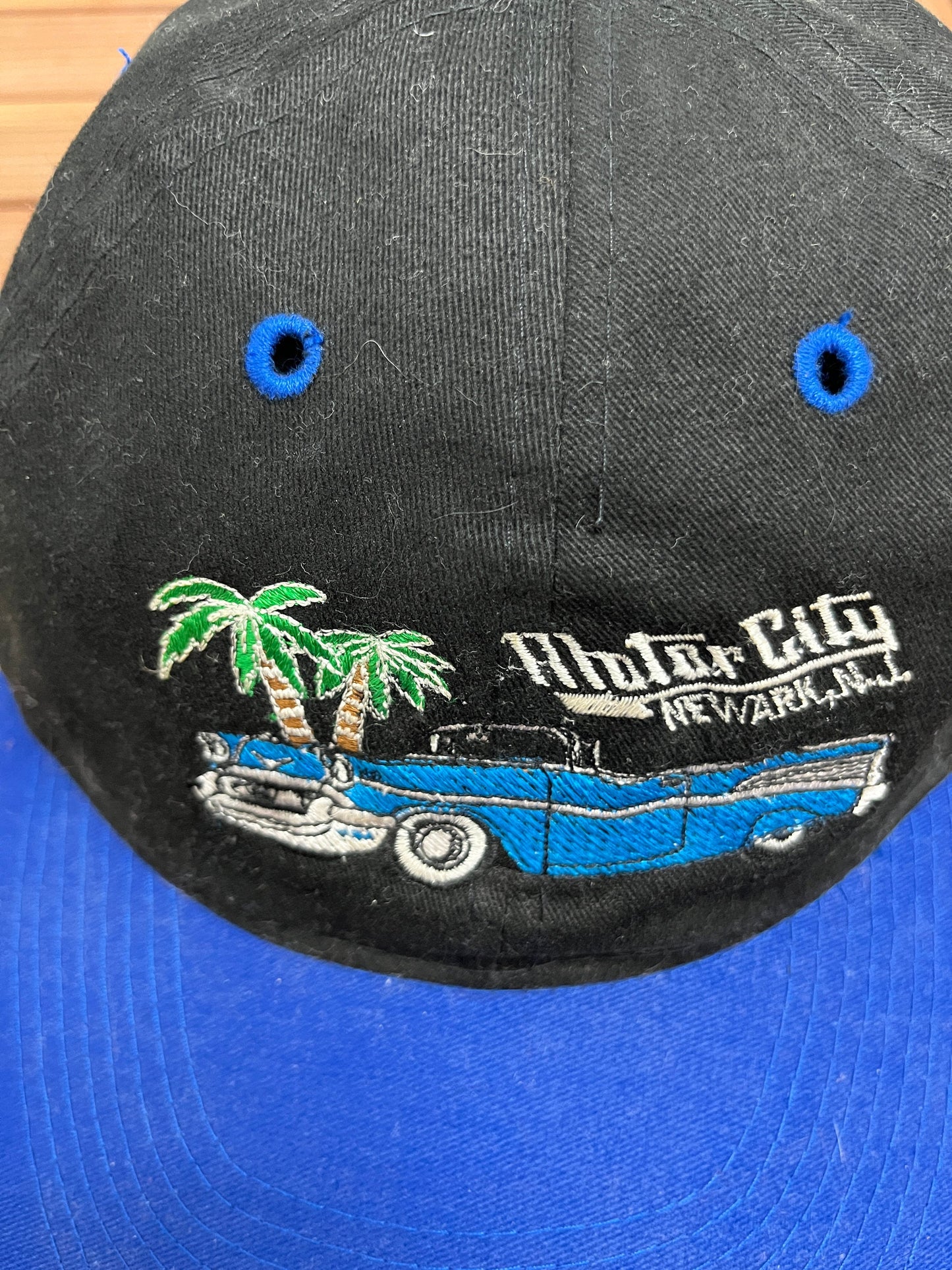 Motor City Newark, New Jersey Embroidered Hat | Adjustable With Clasp | Vintage 1990s Promotional Black Cap |