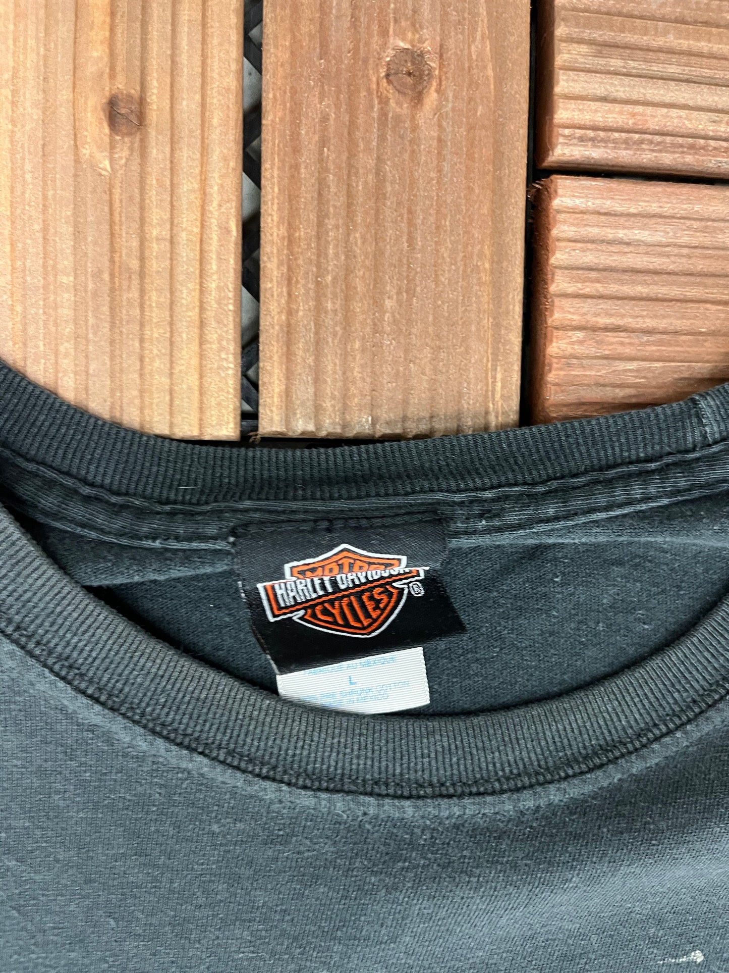 Harley Davidson Motorcycles Graphic Tee | Size Large | Vintage 2000s Motorcycle Biker Black T-Shirt |