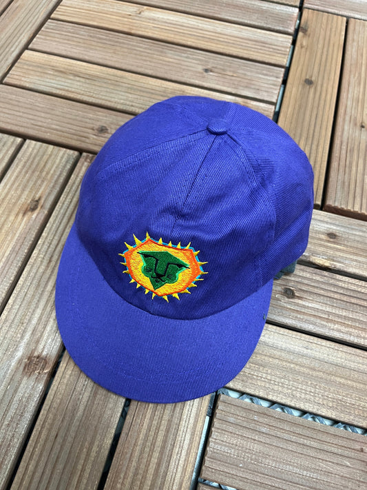 YPT Embroidered Graphic Hat | Adjustable With Leather Metal Clasp | Vintage 1990s Promotional Purple Cap |