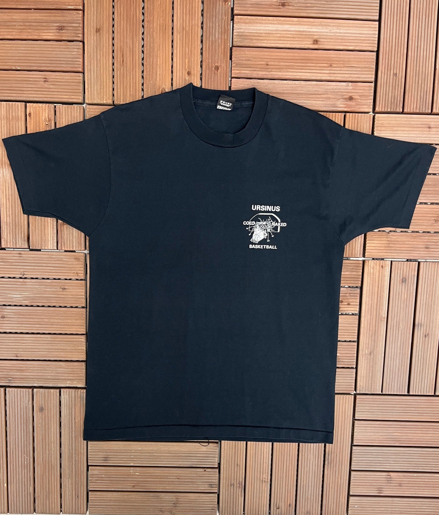 Ursinus Co-Ed Naked Basketball Graphic Tee | Size X-Large | Vintage 1990s Single Stitch Funny Black T-Shirt |