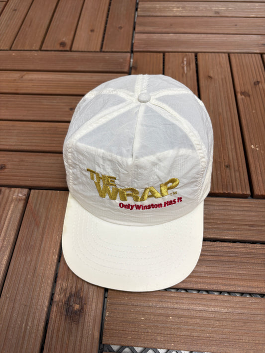 The Wrap Only Winston Has It Graphic Hat | Snap Back | Vintage 1990s White Promotional Cap |