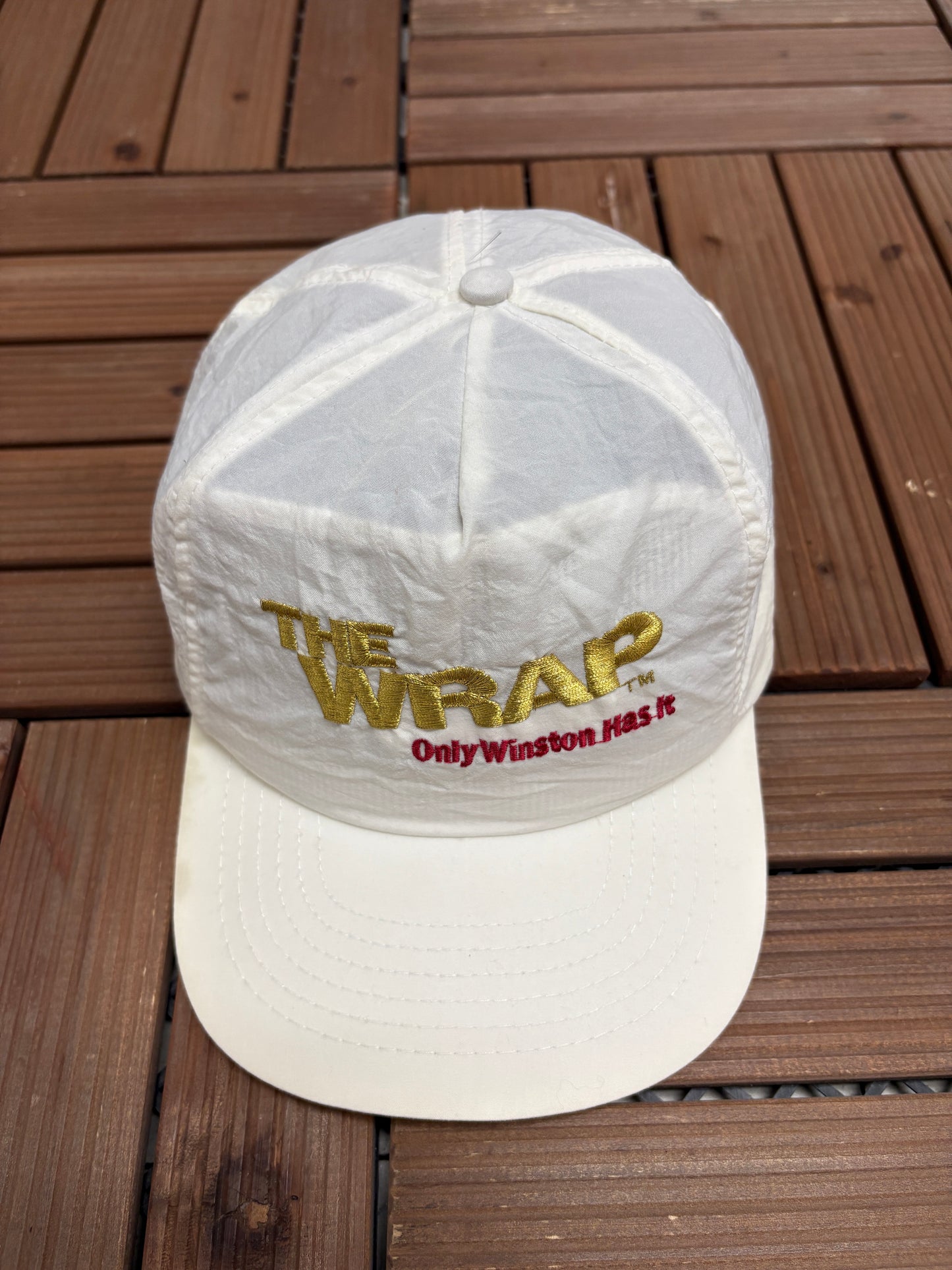 The Wrap Only Winston Has It Graphic Hat | Snap Back | Vintage 1990s White Promotional Cap |