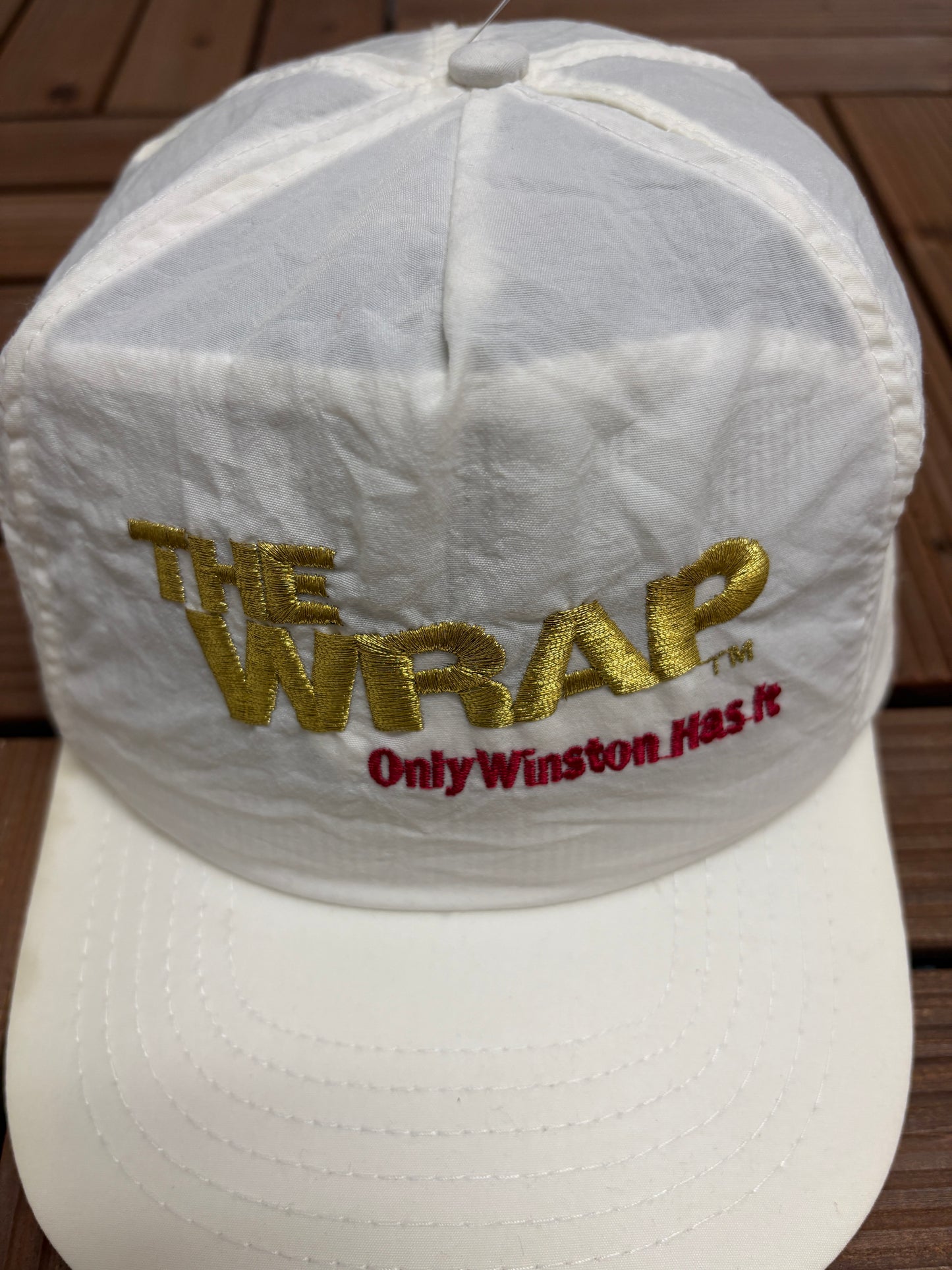 The Wrap Only Winston Has It Graphic Hat | Snap Back | Vintage 1990s White Promotional Cap |