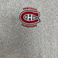 Montreal Canadiens Graphic Crewneck | Size Large | Vintage 1990s NHL Hockey Grey Knit Sweater |