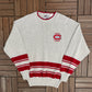 Montreal Canadiens Graphic Crewneck | Size Large | Vintage 1990s NHL Hockey Grey Knit Sweater |