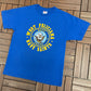 West Feliciana Navy Saints Graphic Tee | Size Large | Vintage 1990s Single Stitch Blue T-Shirt |