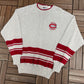 Montreal Canadiens Graphic Crewneck | Size Large | Vintage 1990s NHL Hockey Grey Knit Sweater |