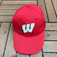 Wisconsin Badgers Embroidered Graphic Hat | Snap Back | Vintage 2000s College Sports Red Cap |