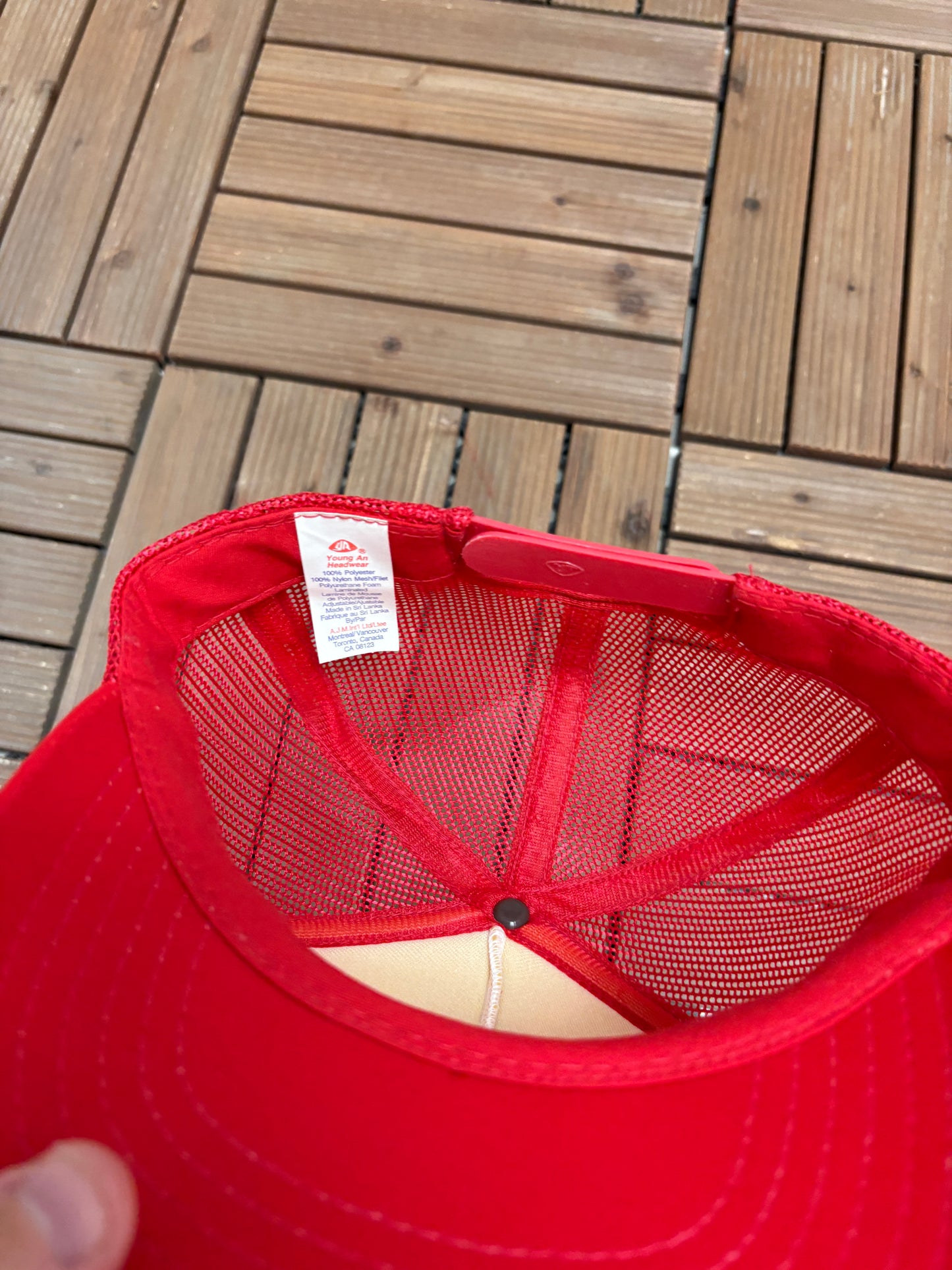 Can-Am Holidays Graphic Hat | Snap Back | Vintage 1990s White Trucker Cap |