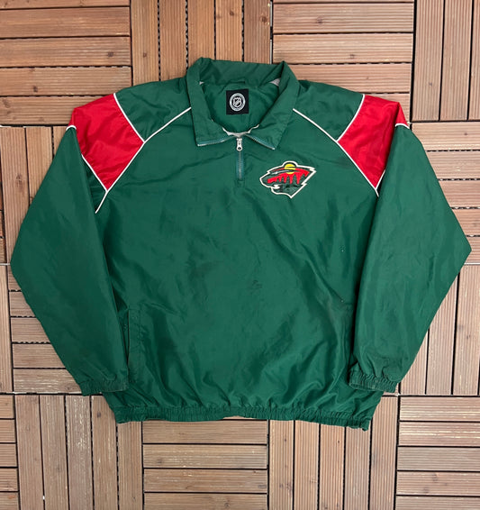 Minnesota Wild Graphic Windbreaker | Size XX-Large | Vintage 2000s NHL Hockey Green Jacket |