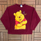 Winnie The Pooh Graphic Crewneck | Size Medium/Large | Vintage 1990s Disney Red Sweater |