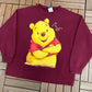 Winnie The Pooh Graphic Crewneck | Size Medium/Large | Vintage 1990s Disney Red Sweater |