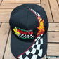 Team Character Talladega 2000 Graphic Hat | Snap Back | Vintage 2000s Racing Black Cap |