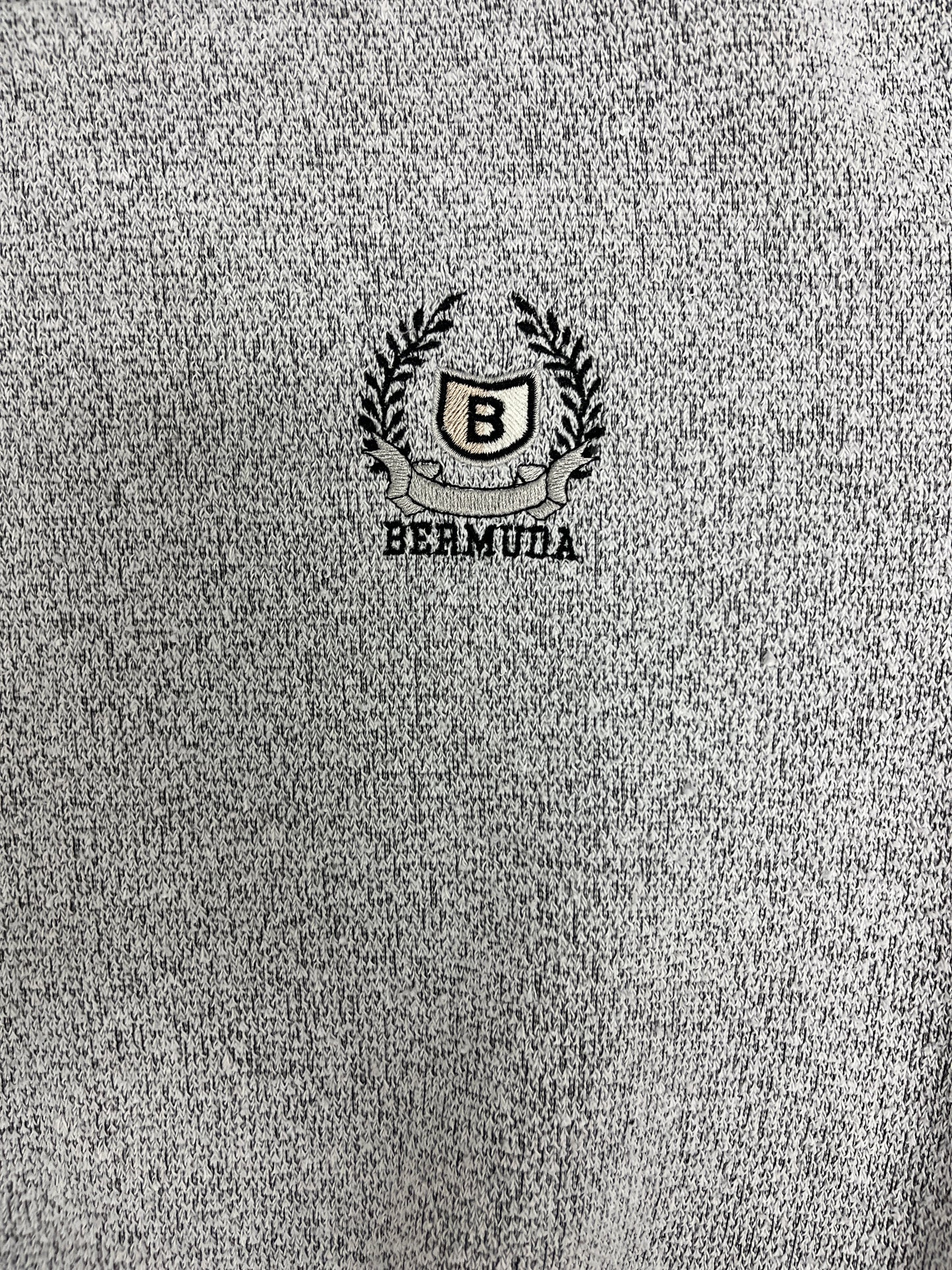 Bermuda Crest Embroidered Graphic Crewneck | Size Large | Vintage 1990s Grey Fleece Sweater |