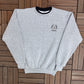 Bermuda Crest Embroidered Graphic Crewneck | Size Large | Vintage 1990s Grey Fleece Sweater |