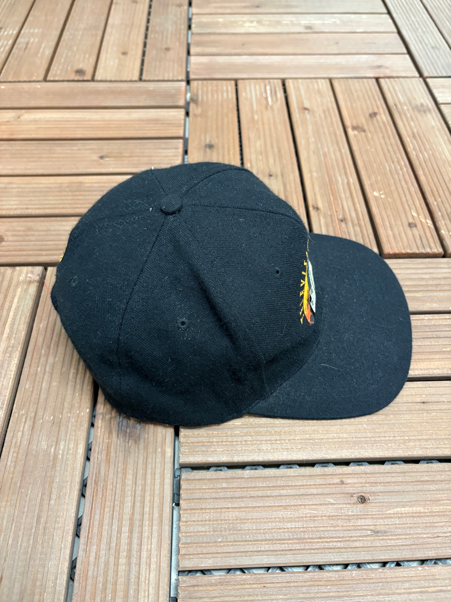 ABC Television Center Embroidered Graphic Hat | Snap Back | Vintage 1990s Promotional Black Cap |