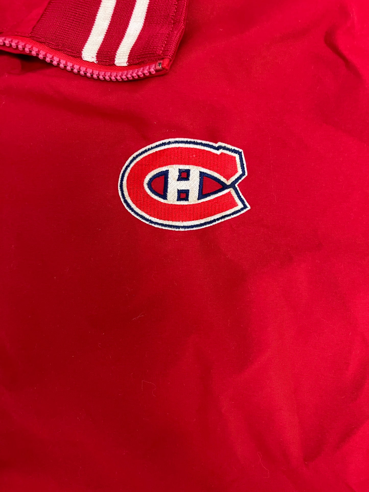 Montreal Canadiens Graphic Windbreaker | Size Large | Vintage 2000s NHL Hockey Red Jacket |