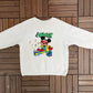 Mickey Mouse Jukebox Graphic Crewneck | Size Small | Vintage 1990s Promotional Cartoon White Sweater |