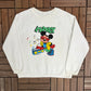 Mickey Mouse Jukebox Graphic Crewneck | Size Small | Vintage 1990s Promotional Cartoon White Sweater |