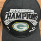 Green Bay Packers 2004 Division Champions Graphic Hat | Strap Back | Vintage 2000s NFL Black Cap |