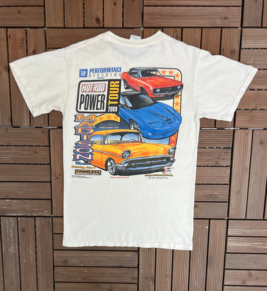 Hot Rod Power Tour Madison, Wisconsin 2009 Graphic Tee | Size Small | Vintage 2000s Car Show White T-Shirt |