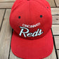 Cincinnati Reds Script Nike Graphic Hat | Snap Back | Vintage 2000s MLB Baseball Nike Red Cap |