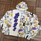 Bugs Bunny Looney Tunes Graphic Hoodie | Size Large | Vintage 1990s Cartoon AOP White Sweater |