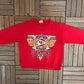 Kansas City Chiefs Division Champions Graphic Crewneck | Size Large | Vintage 1990s Distressed Sweater |