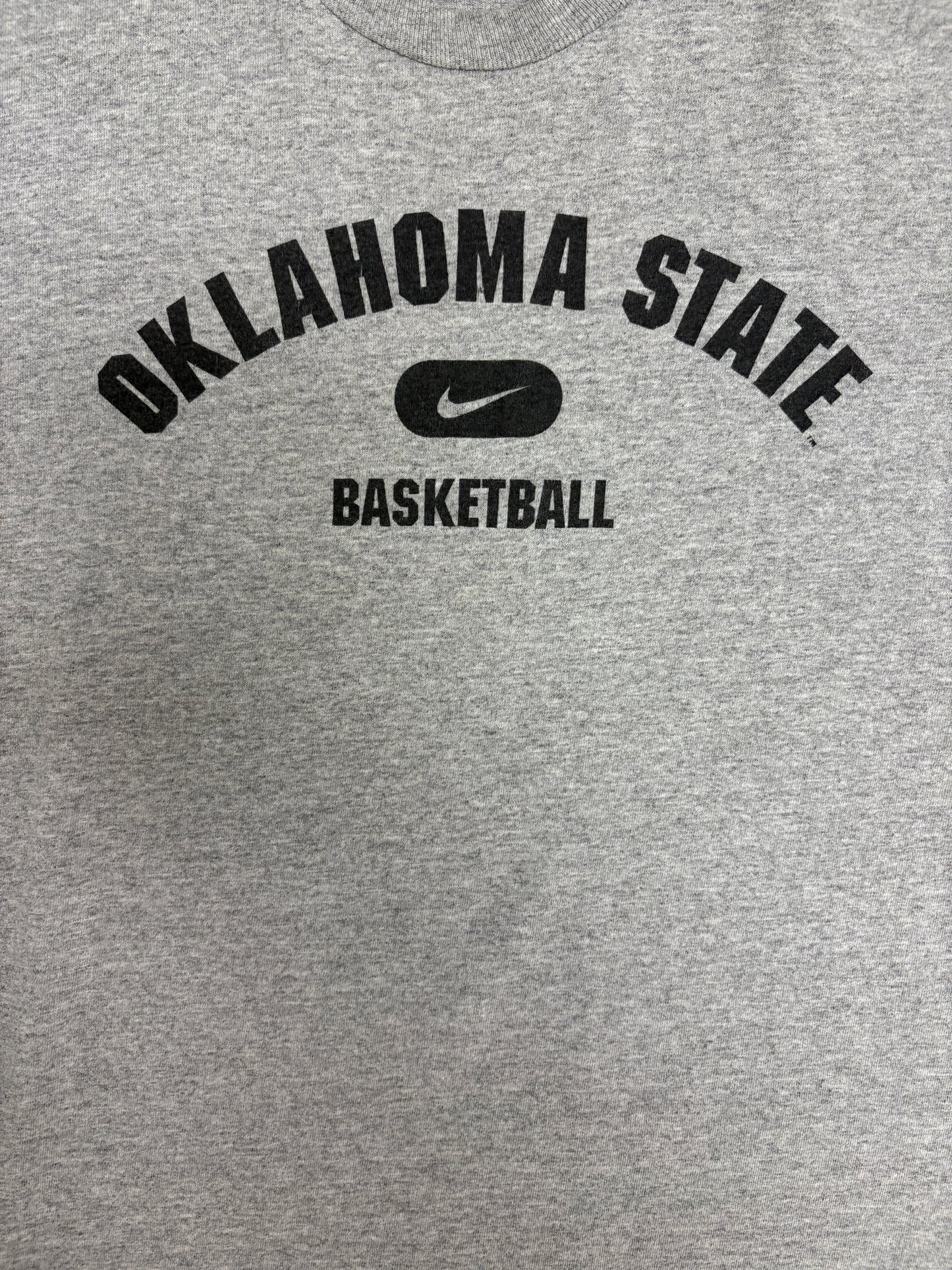 Oklahoma State Cowboys Basketball Graphic Tee | Size Large | Vintage 2000s College Nike Grey T-Shirt |