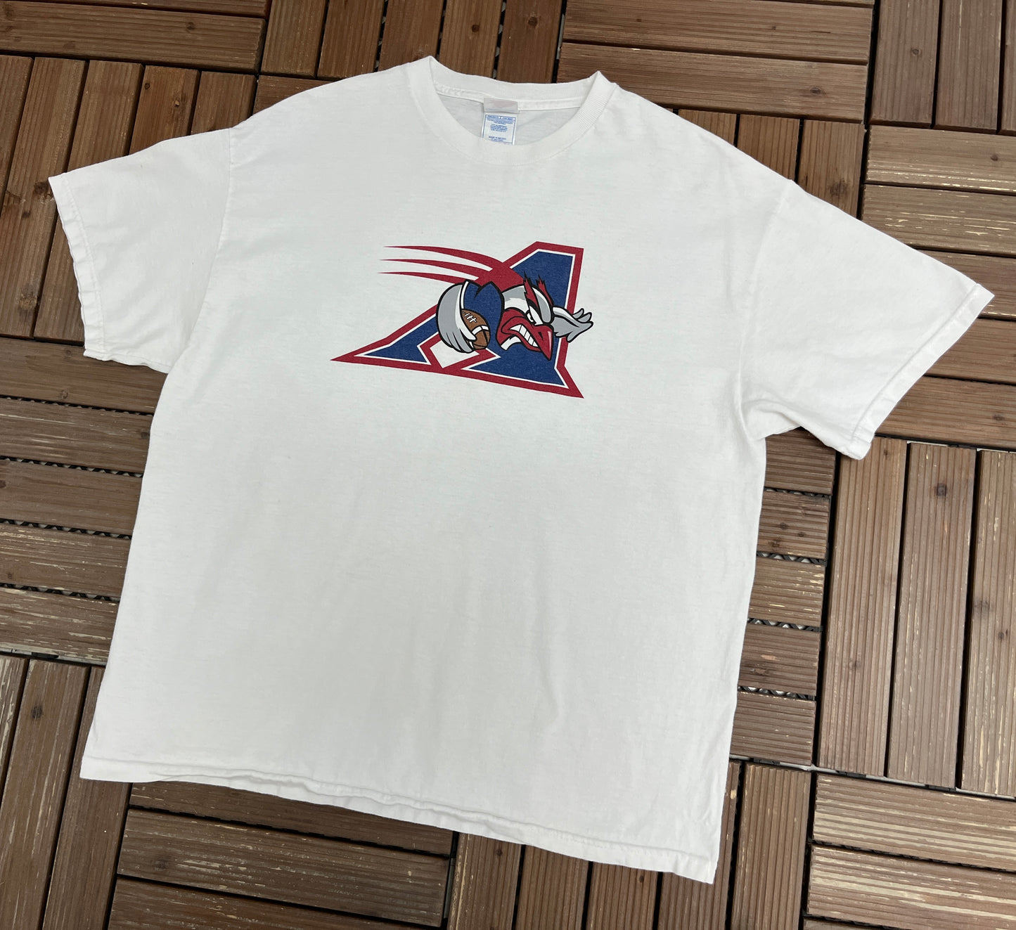 Montreal Alouettes Graphic Tee | Size X-Large | Vintage 2000s CFL Football White T-Shirt |