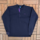 Patagonia Embroidered Capilene Graphic Sweater | Size Medium | Vintage 1990s Made in USA Blue Sweater |