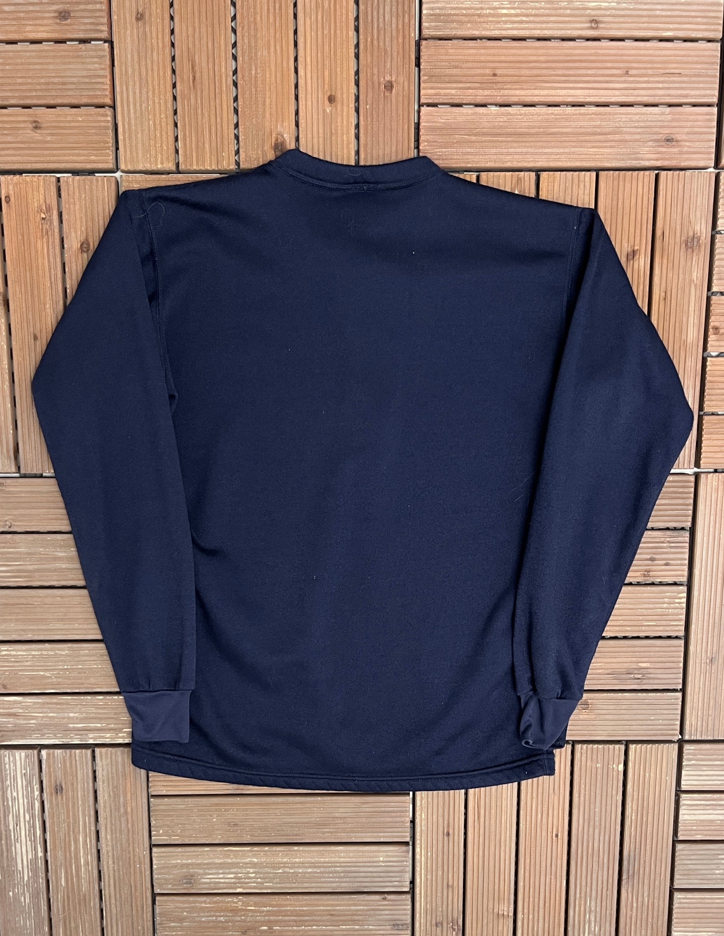 Patagonia Embroidered Capilene Graphic Sweater | Size Medium | Vintage 1990s Made in USA Blue Sweater |