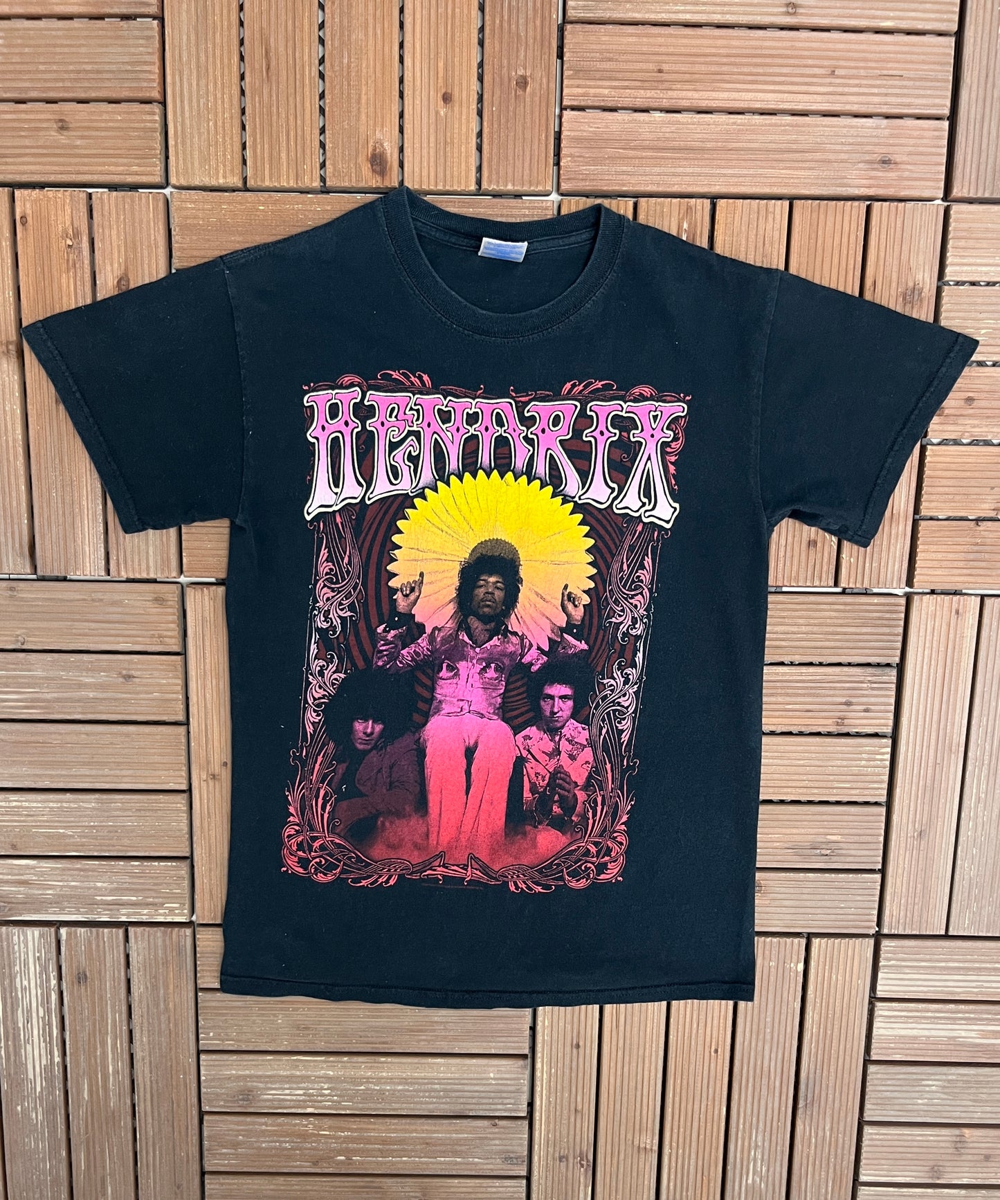 Jimi Hendrix Graphic Tee | Size Small | Vintage 2000s Rock & Roll Black T-Shirt |