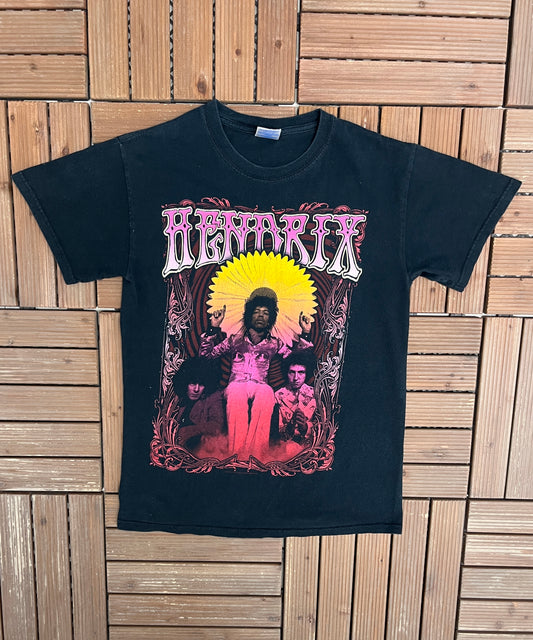 Jimi Hendrix Graphic Tee | Size Small | Vintage 2000s Rock & Roll Black T-Shirt |