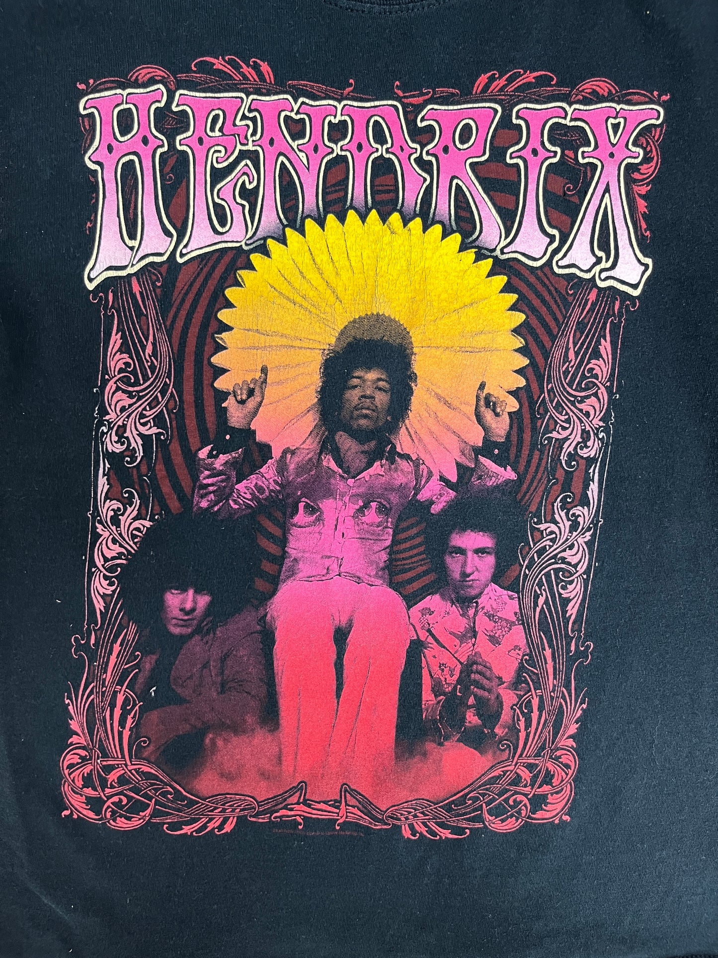 Jimi Hendrix Graphic Tee | Size Small | Vintage 2000s Rock & Roll Black T-Shirt |