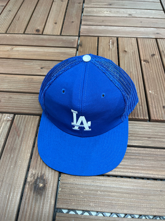 Los Angeles Dodgers Stitched Graphic Hat | Snap Back | Vintage 1990s MLB Baseball Trucker Cap |