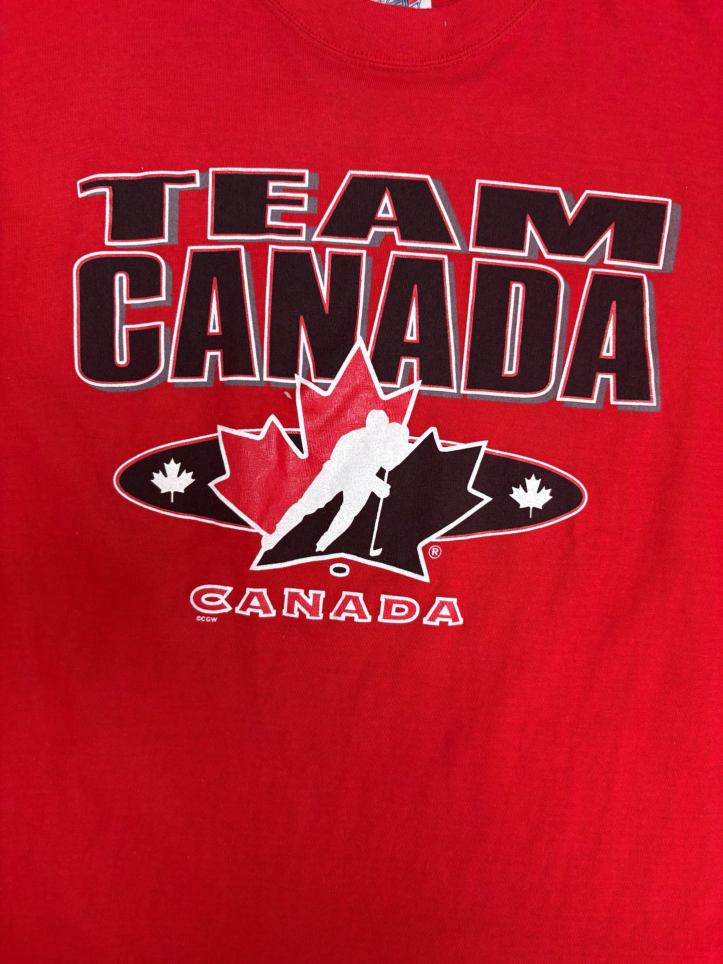 Team Canada Hockey Graphic Tee | Size Small | Vintage 2000s Hockey Red T-Shirt |