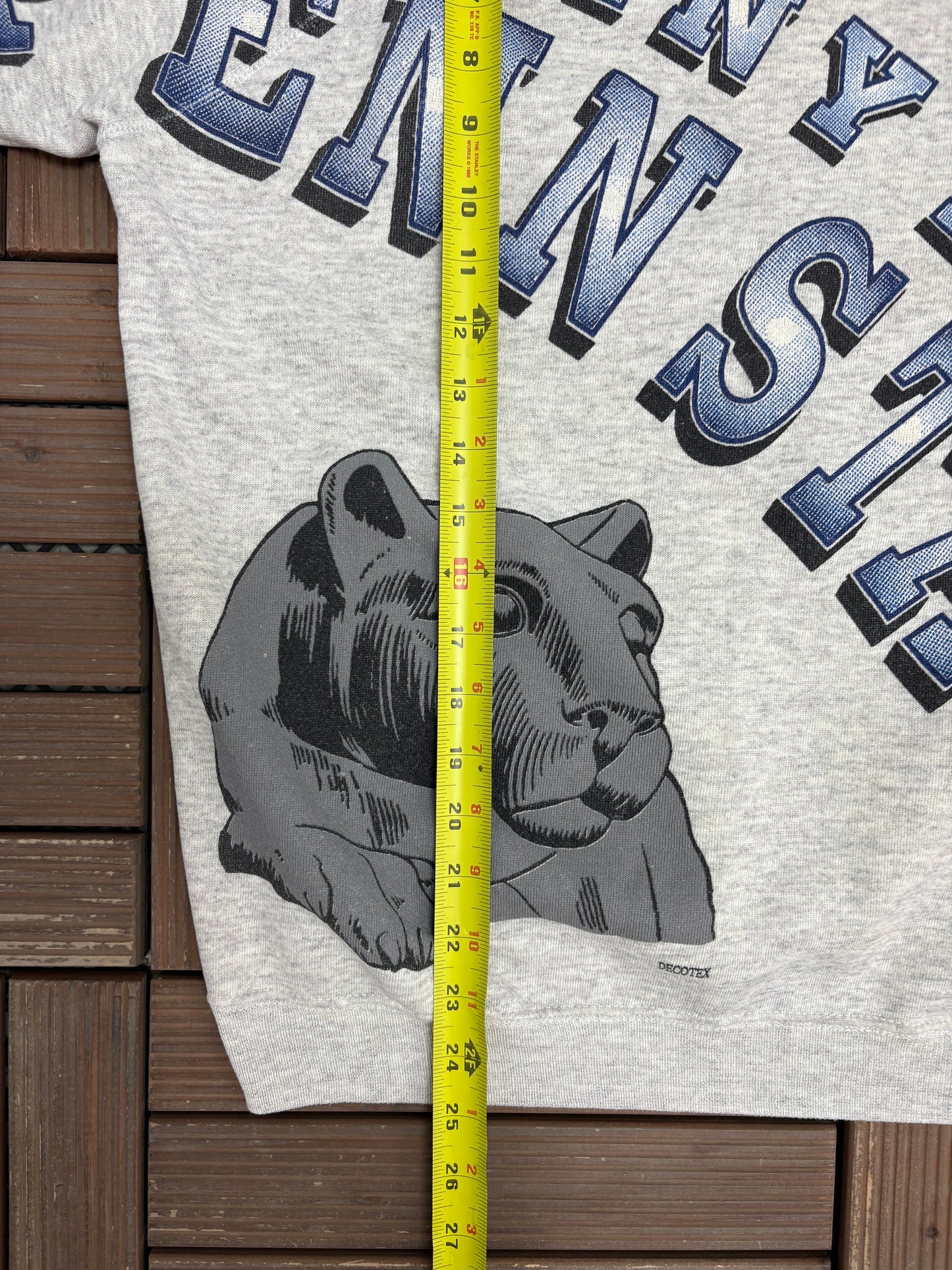 Penn State Nittany Lions Graphic Crewneck | Size Large | Vintage 1990s Grey College Sweater |