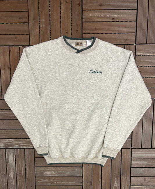 Titleist Golf Graphic Crewneck | Size X-Large | Vintage 1990s Branded Grey Sweater |