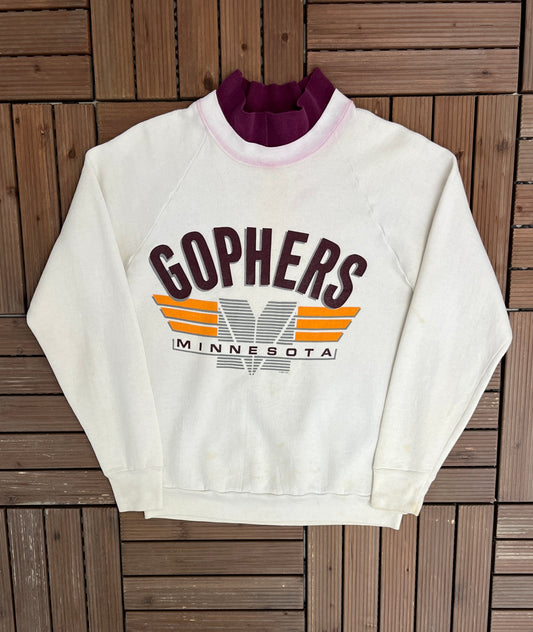 Minnesota Golden Gophers Graphic Sweater | Size Medium | Vintage 1990s College Sports White Sweater |