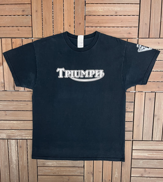 Triumph A Breed Apart Motorcycles Graphic Tee | Size X-Large | Vintage 2000s Motorcycle Biker Black T-Shirt |