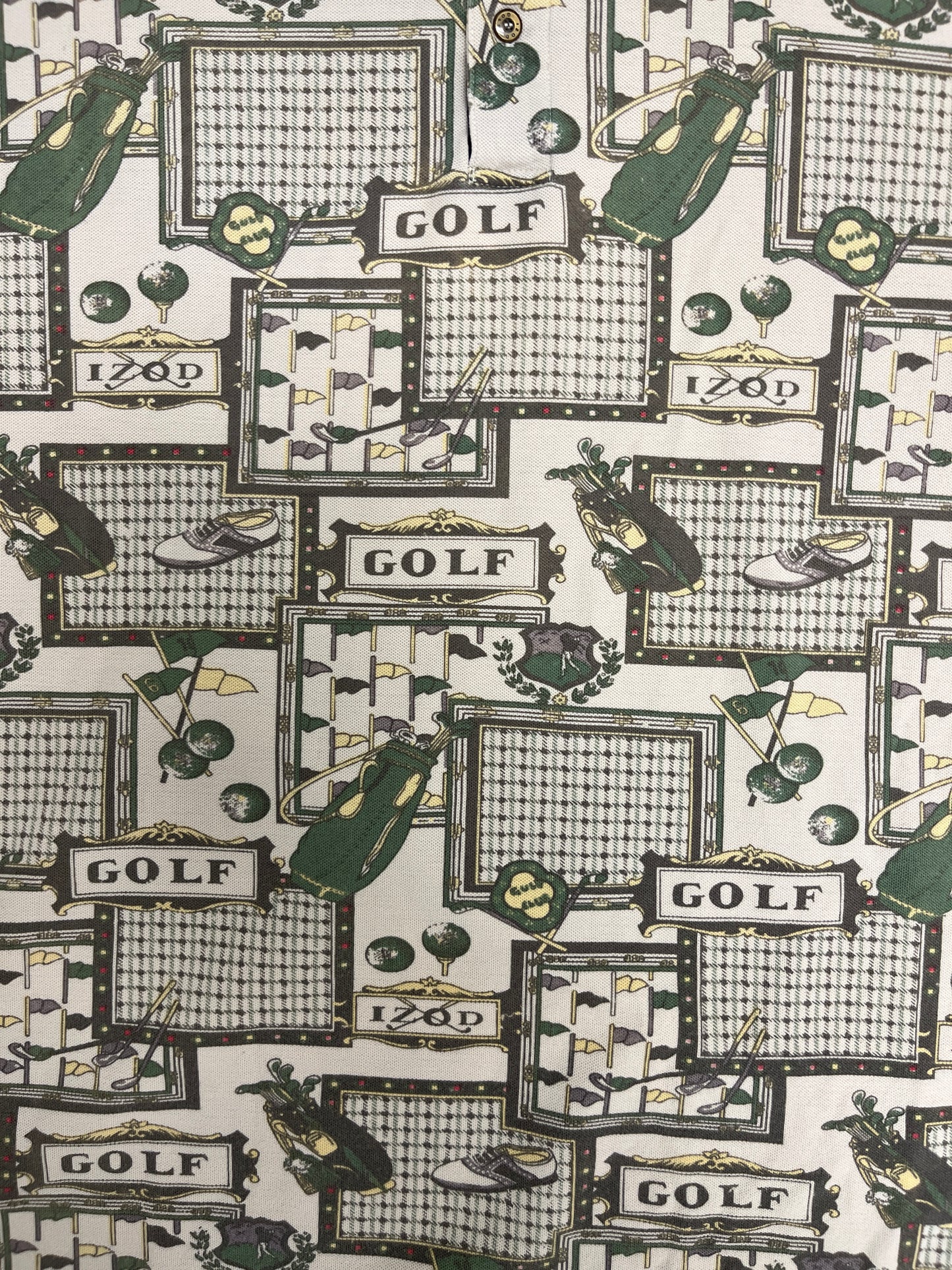 Izod Golf All Over Graphic Shirt | Size XX-Large | Vintage 2000s Promotional Collared T-Shirt |