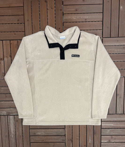 Columbia Sportswear Company Fleece Sweater | Size X-Large | Vintage 2000s Branded Beige Sweatshirt |